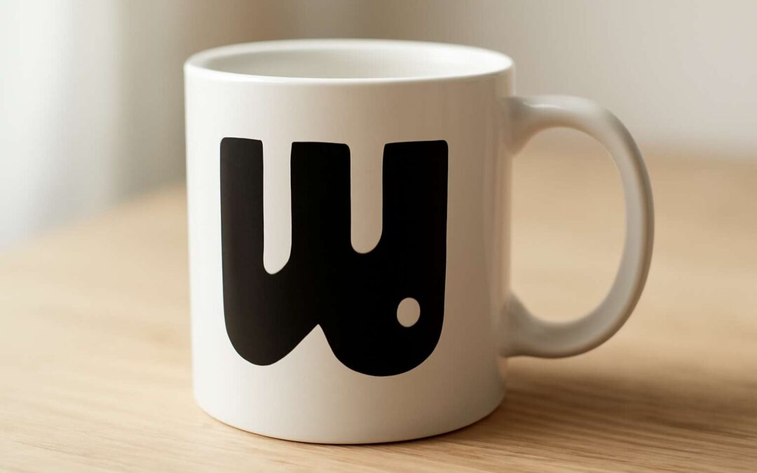 Boldly stylish: printed mug black and white for everyday coffee moments.