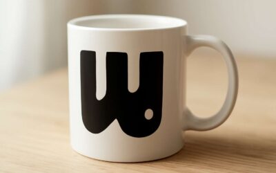 Boldly stylish: printed mug black and white for everyday coffee moments.