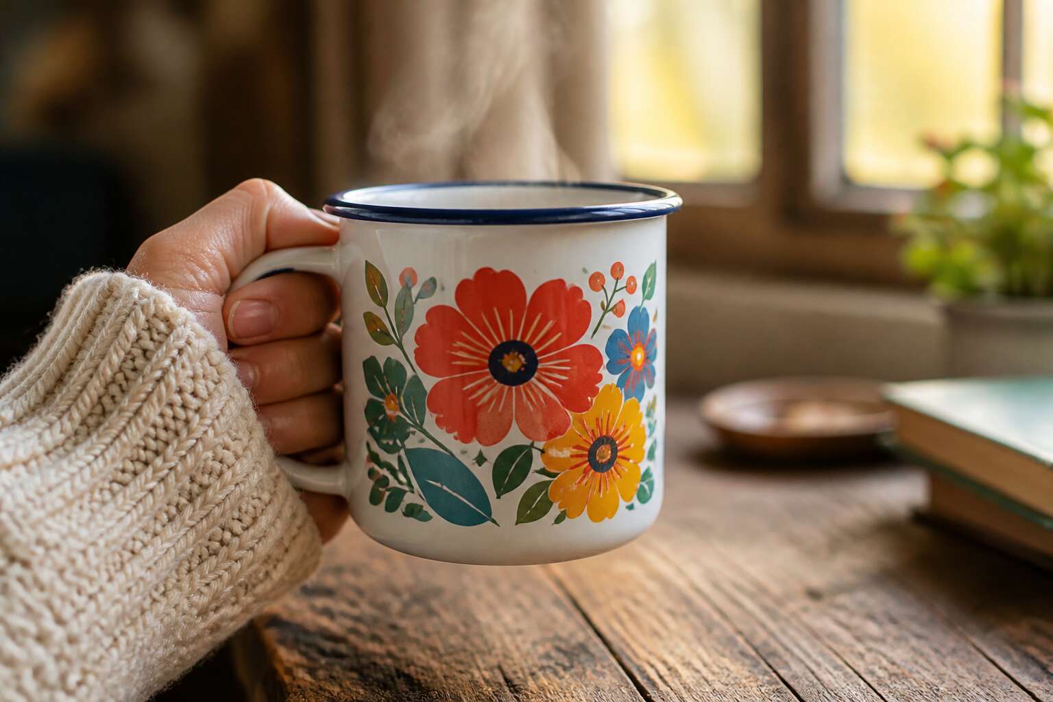 printed enamel mug