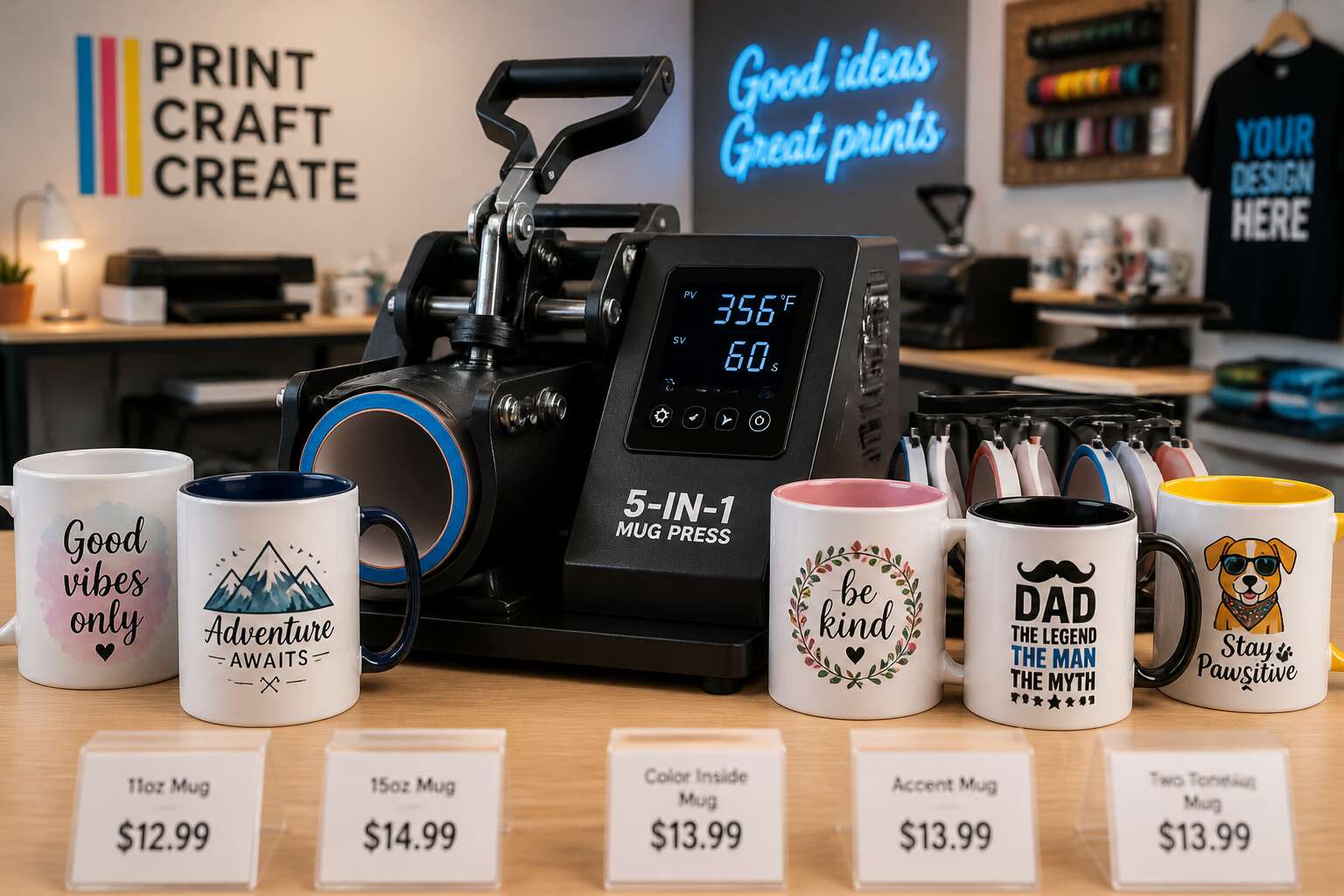 5 in 1 mug printing machine price